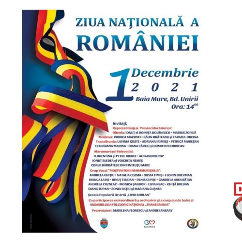 Concert Extraordinar de Ziua Naționala a României – 1 Decembrie, ora 14.00 în Piața Revoluției Baia Mare