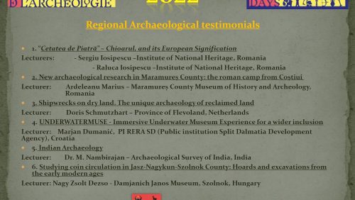 Conferință internațională organizată de Consiliul Județean Maramureș cu prilejul Zilelor Europene ale Arheologiei