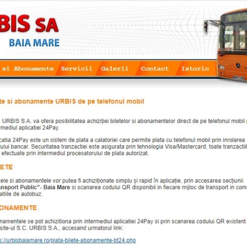 Bilete și abonamente URBIS de pe telefonul mobil