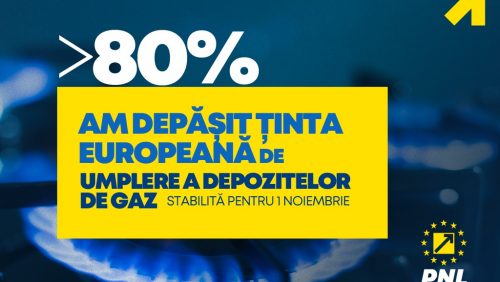 PNL: Am DEPĂȘIT ținta europeană de umplere a depozitelor de GAZ