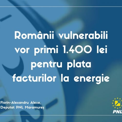 Florin Alexe, deputat PNL: Sprijinul acordat cetățenilor pentru compensarea prețurilor la energie va fi în valoare de 1.400 lei