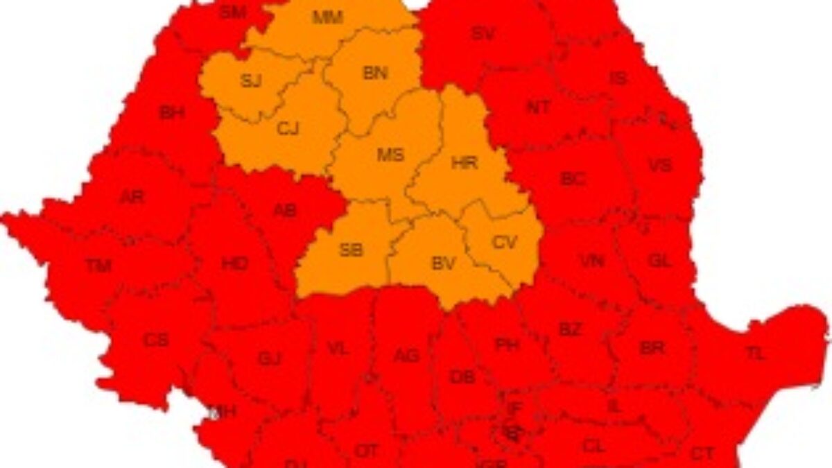 Coduri PORTOCALIU și ROȘU pentru 15-16 iulie!