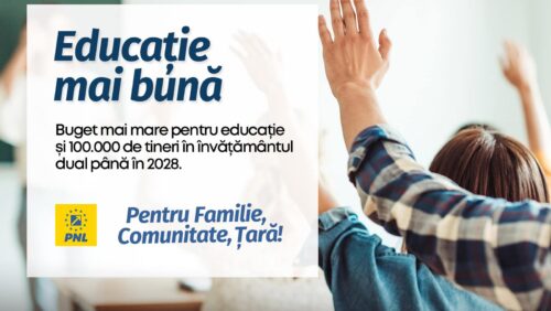 EDUCAȚIE MAI BUNĂ – Buget mai mare pentru educație și 100.000 de tineri în învățământul dual până în 2028