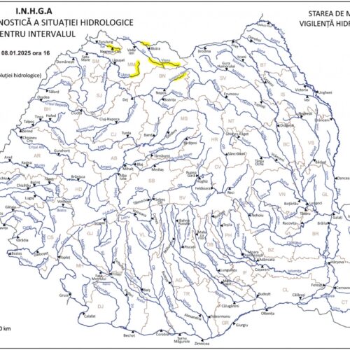 Scurgeri importante pe versanţi, torenţi şi pâraie, viituri rapide pe râurile mici cu posibile efecte de inundaţii locale. Fenomenele hidrologice periculoase se pot produce cu probabilitate mai mare pe unele râuri mici din judeţul Maramureş