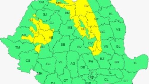 AVERTIZARE METEOROLOGICĂ. Intensificări ale vântului, precipitații moderate cantitativ predominant sub formă de ploaie