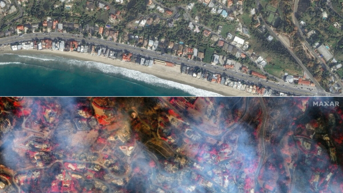 GALERIE FOTO Amploarea incendiilor din California, văzută din satelit. Cum arătau înainte zonele distruse acum complet