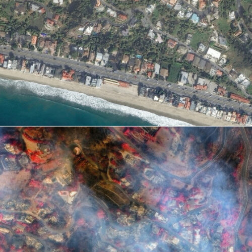 GALERIE FOTO Amploarea incendiilor din California, văzută din satelit. Cum arătau înainte zonele distruse acum complet