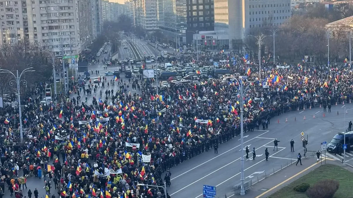 Câți oameni au fost în București la mitingul AUR, cel mai mare după manifestațiile împotriva OUG 13 