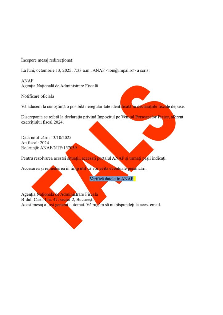 mailfals_13oct20251_page-0001-725x1024 Atenție! E-mail fals în numele ANAF, nu deschideți mesajele înșelătoare