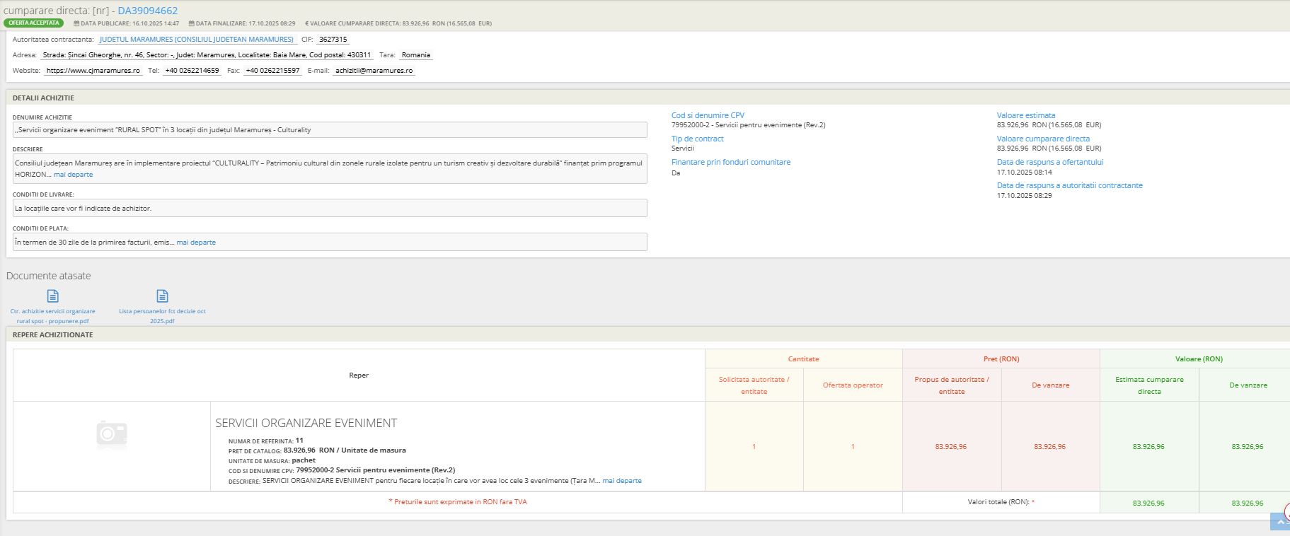 Screenshot-2025-12-18-174826 Când echilibrul bugetar se explică la tablă, facturile contrazic lecția: Gabriel Zetea și 101.551,62 lei pentru trei întâlniri fără impact, în timp ce Maramureșul lipsea de la târguri