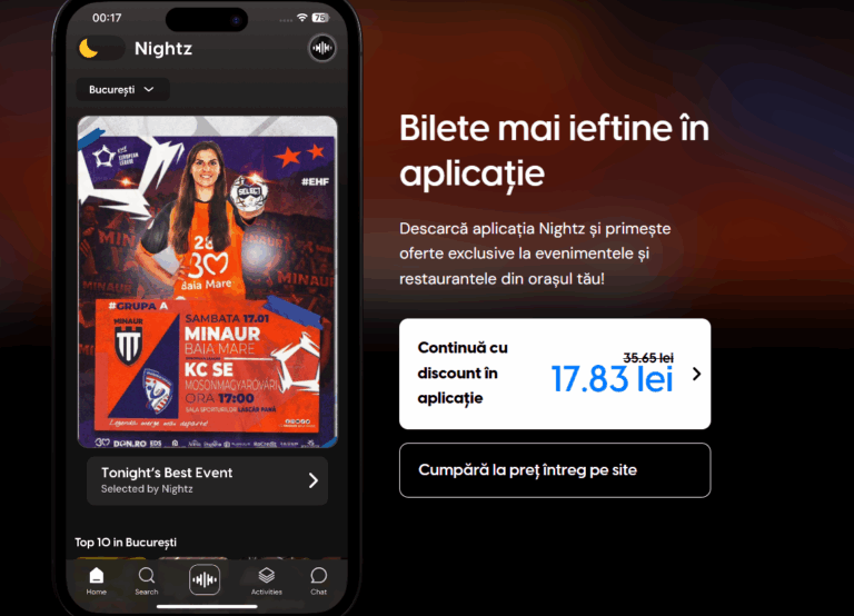 Screenshot-2026-01-15-154852-768x554 Bilete la preț special, cu reducere de peste 50%, în aplicația Nightz: Minaur Baia Mare aduce handbal de top la Sala Sporturilor „Lascăr Pană”