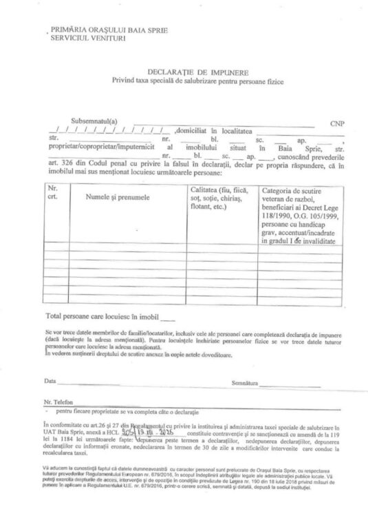 615330071_1261939175967389_4275013784005215575_n-535x768 Taxa de salubrizare în Baia Sprie pentru anul 2026: 20 de lei/persoană/lună. Cine beneficiază de reduceri și cum se face plata