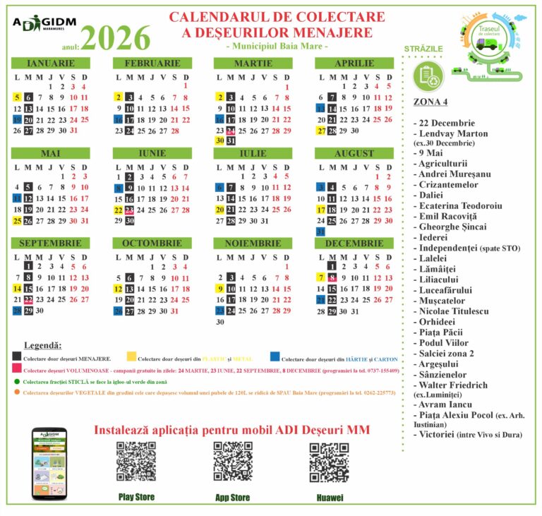 zona-4-2026-768x731 Program nou de colectare a deșeurilor în Baia Mare schimbări aplicabile din 1 ianuarie 2026