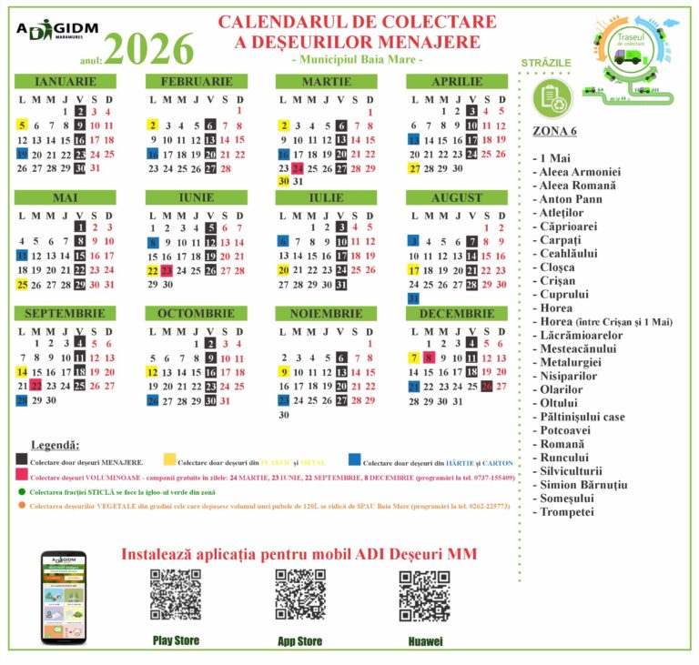 zona-6-2026-768x731 Program nou de colectare a deșeurilor în Baia Mare schimbări aplicabile din 1 ianuarie 2026
