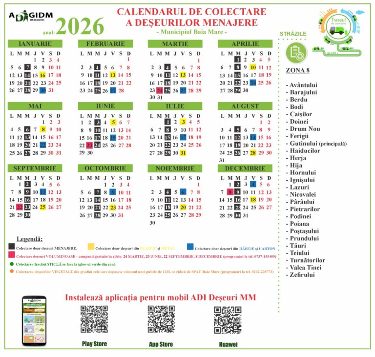 zona-8-2026-768x731 Program nou de colectare a deșeurilor în Baia Mare schimbări aplicabile din 1 ianuarie 2026