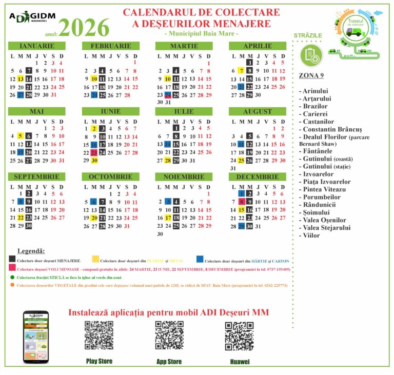 zona-9-2026-768x731 Program nou de colectare a deșeurilor în Baia Mare schimbări aplicabile din 1 ianuarie 2026