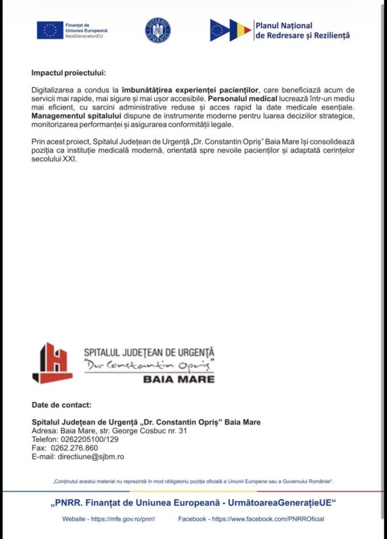 644534132_1305268924965753_7941227937359699370_n-552x768 Spitalul Județean Baia Mare își digitalizează complet sistemul IT prin PNRR. Investiție de peste 4,4 milioane lei